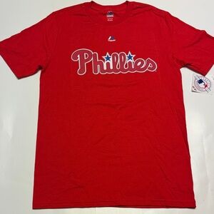 NWT Men's Philadelphia Phillies Red Official Team Chase Utley # 26
